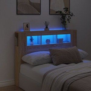 vidaXL Čelo s LED dub sonoma 140x18,5x103,5 cm kompozitné drevo