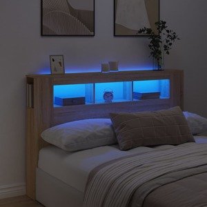 vidaXL Čelo s LED dub sonoma 160x18,5x103,5 cm kompozitné drevo