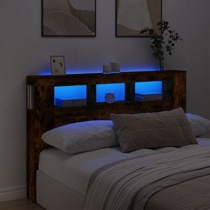 vidaXL Čelo s LED dymový dub 160x18,5x103,5 cm kompozitné drevo