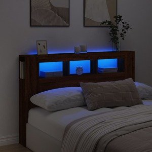 vidaXL Čelo s LED hnedý dub 160x18,5x103,5 cm kompozitné drevo