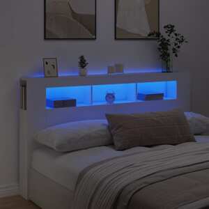 vidaXL Čelo s LED biele 180x18,5x103,5 cm kompozitné drevo