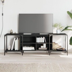 vidaXL TV skrinka čierna 153x37x50 cm kompozitné drevo