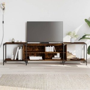 vidaXL TV skrinka dymový dub 203x37x50 cm kompozitné drevo