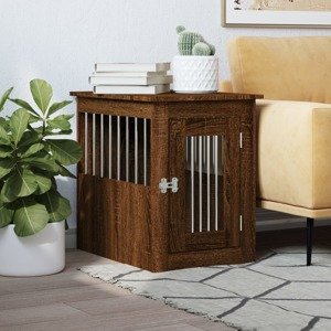 vidaXL Nábytková prepravka pre psa hnedý dub 45x62x59 cm kompoz. drevo