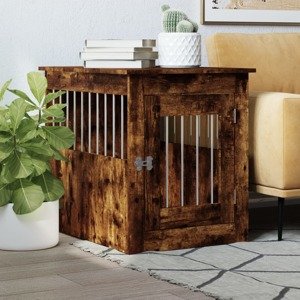 vidaXL Nábytková prepravka pre psa dymový dub 55x75x65 cm kompoz.drevo