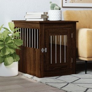 vidaXL Nábytková prepravka pre psa hnedý dub 55x75x65 cm kompoz. drevo