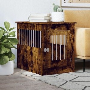 vidaXL Nábytková prepravka pre psa dymový dub 55x80x68 cm kompoz.drevo