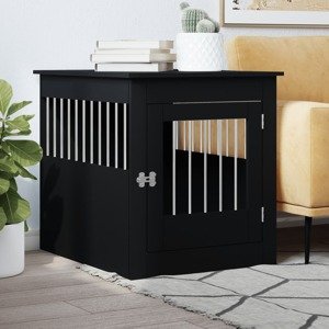 vidaXL Nábytková prepravka pre psa čierna 64,5x80x71 cm kompozit.drevo