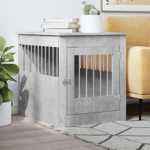 vidaXL Nábytková prepravka pre psa betón. sivá 64,5x80x71cm komp.drevo