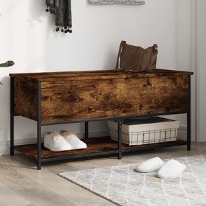 vidaXL Úložná lavička dymový dub 100x42,5x47cm kompozitné drevo