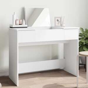 vidaXL Toaletný stolík so zrkadlom biely 100x45x76 cm