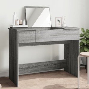 vidaXL Toaletný stolík so zrkadlom sivý sonoma 100x45x76 cm
