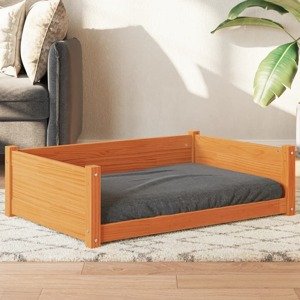 vidaXL Pelech pre psa voskovohnedý 95,5x65,5x28 cm masívna borovica