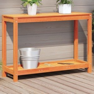 vidaXL Stôl na presádzanie a polica voskovohnedý 108x35x75 cm borovica