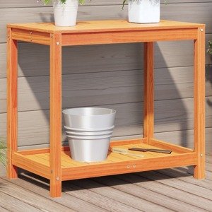 vidaXL Stôl na presádzanie a polica voskovohnedý 82,5x50x75cm borovica