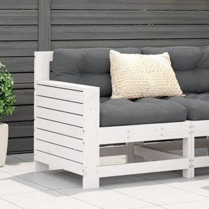 vidaXL Záhradná pohovka s opierkou ruky biela 69x62x70,5 cm borovica