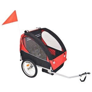 vidaXL Detský cyklovozík, červeno-čierny, 30 kg