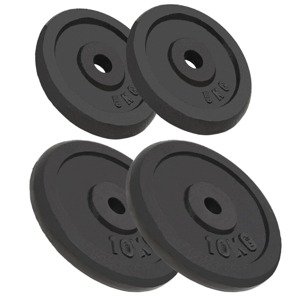 vidaXL Závažia na činky 4 ks, 2x10 kg+2x5 kg, liatina