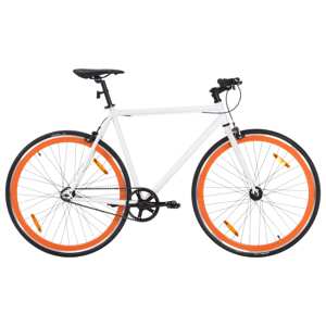 vidaXL Bicykel s pevným prevodom bielo-oranžový 700c 55 cm