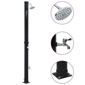 vidaXL Solárna sprcha čierna 220 cm 20 l