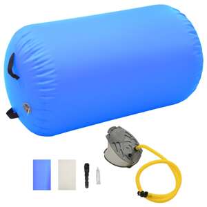 vidaXL Nafukovací gymnastický valec s pumpou 100x60 cm PVC modrý