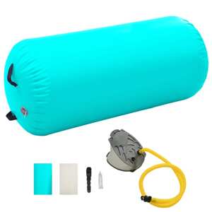 vidaXL Nafukovací gymnastický valec s pumpou 120x90 cm PVC zelený