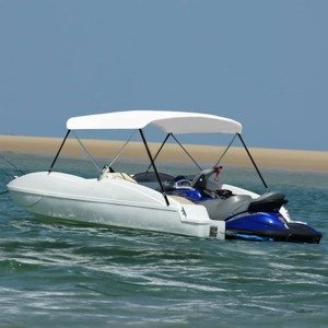 vidaXL Strieška Bimini s 2 oblúkmi biela 150x120x110 cm