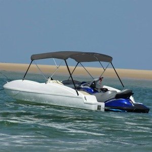 vidaXL Strieška Bimini s 3 oblúkmi, antracitová 183x180x137 cm