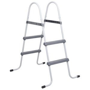 vidaXL Bazénový rebrík šedý 84 cm oceľ