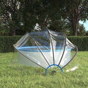 vidaXL Bazénová kupola okrúhla 376x188 cm PVC
