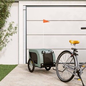 vidaXL Príves na bicykel pre psa sivo čierny látka oxford a železo