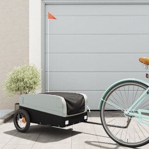 vidaXL Vozík za bicykel, čierno sivý 30 kg, železo