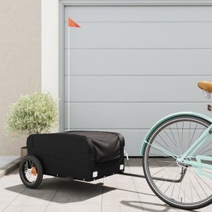 vidaXL Vozík za bicykel, čierny 30 kg, železo