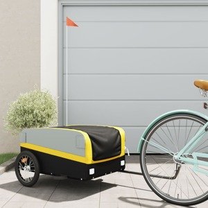 vidaXL Vozík za bicykel, čierno žltý 45 kg, železo