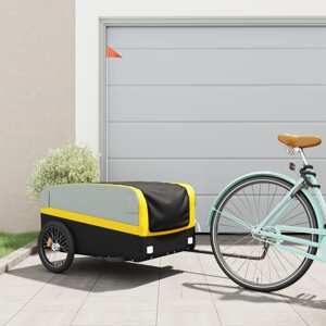 vidaXL Vozík za bicykel, čierno žltý 45 kg, železo