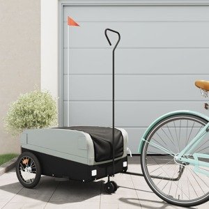 vidaXL Vozík za bicykel, čierno sivý 45 kg, železo