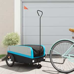 vidaXL Vozík za bicykel, čierno modrý 45 kg, železo