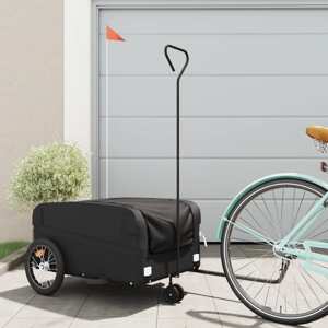 vidaXL Vozík za bicykel, čierny 45 kg, železo
