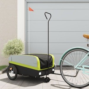 vidaXL Vozík za bicykel, čierno zelený 45 kg, železo