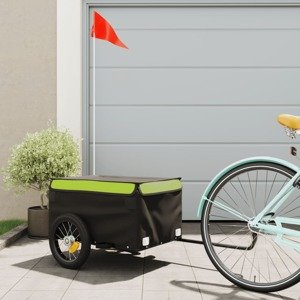 vidaXL Nákladný príves za bicykel čierno-zelený 30 kg železo