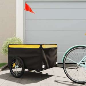 vidaXL Nákladný príves za bicykel čierno-žltý 45 kg železo