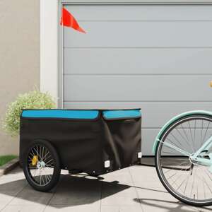 vidaXL Nákladný príves za bicykel čierno-modrý 45 kg železný