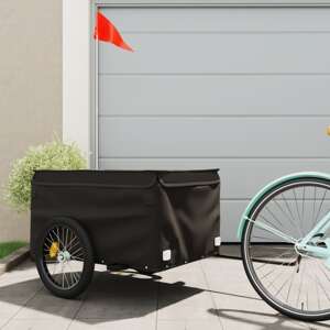 vidaXL Nákladný príves za bicykel čierny 45 kg železo