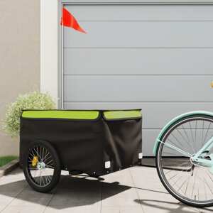 vidaXL Nákladný príves za bicykel čierno-zelený 45 kg železo