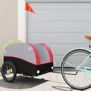 vidaXL Nákladný príves za bicykel čierno-čevený 45 kg železo