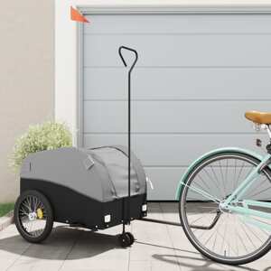 vidaXL Vozík za bicykel, čierno sivý 45 kg, železo