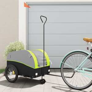 vidaXL Vozík za bicykel, čierno zelený 45 kg, železo