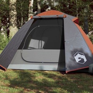 vidaXL Kempingový stan 2 os. sivo-oranžový 224x248x118 cm 185T taffeta