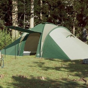 vidaXL Kempingový stan pre 6 osôb zelený 576x238x193 cm 185T taft