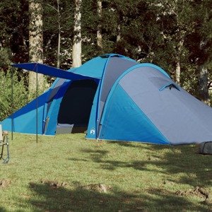 vidaXL Kempingový stan pre 6 osôb modrý 576x238x193 cm 185T taft